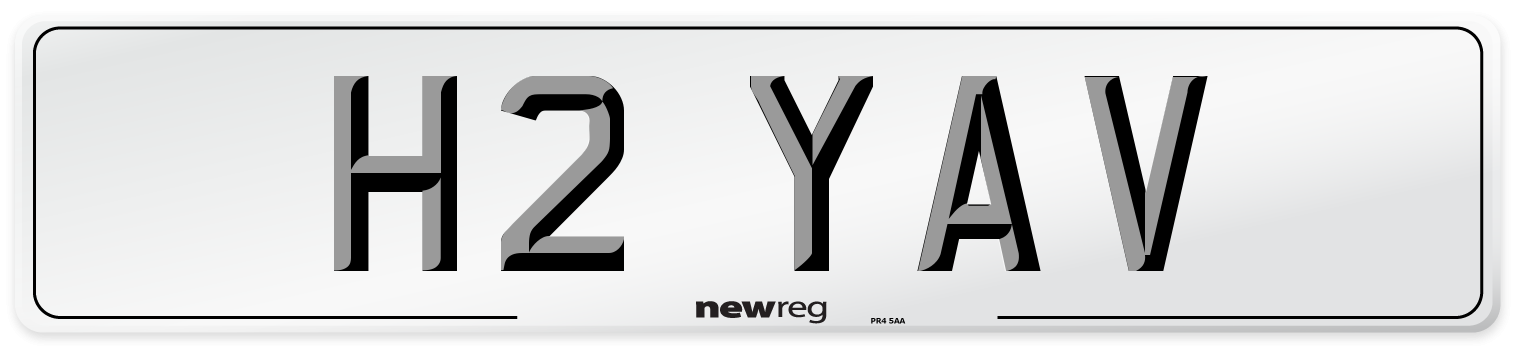 H2 YAV Number Plate from New Reg